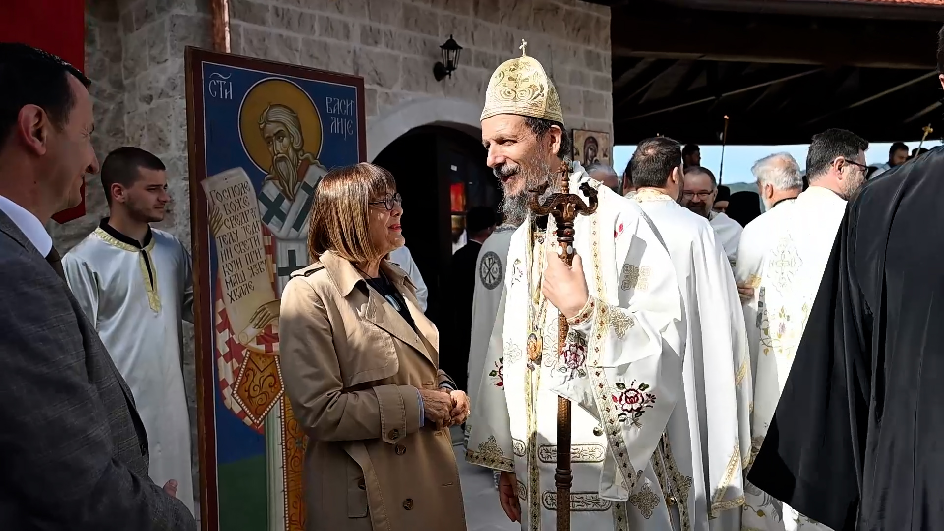 BiH, Republika Srpska, Mrkonjici, predsednik Pokrajinske vlade Maja Gojkovic prisustvuje liturgiji povodom praznika Svete Anastasije, pokrivanje